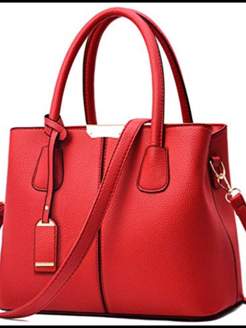 PU Leather Satchel Handbag Tote with Removable Shoulder Strap